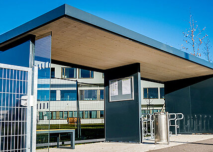 A bus stop designed for comfort.