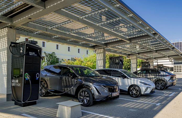 Solar Sky Park mit PV-Dach und Ladeinfrastruktur – Energie- und Mobilitätslösung von INNOVAMETALL